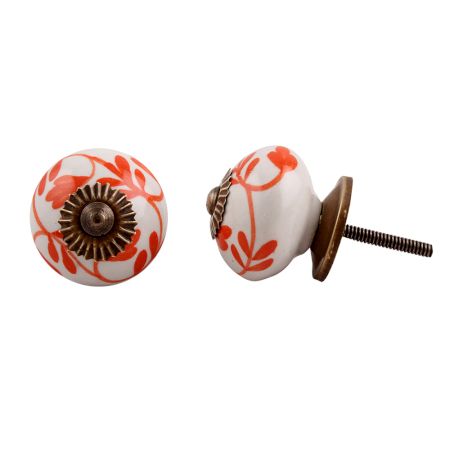 White Orange Leaf Knob